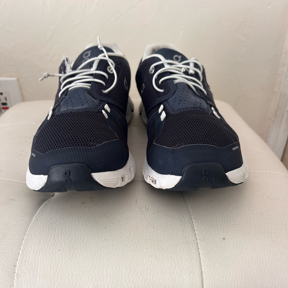 On Running Midnight | White Cloud 5 Running Shoes Sneakers Sz. 9 - Picture 5 of 10